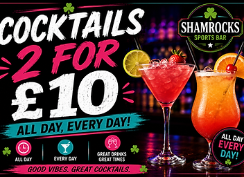 Cocktails 2 for £10