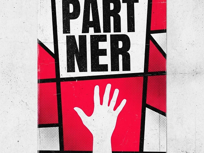 Partner — brutalist sponsor artwork