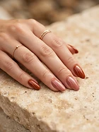 Pose gel couleur terracotta — manucure Juvigny