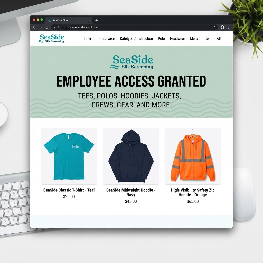 SeaSide Direct demo store — employee access web store preview