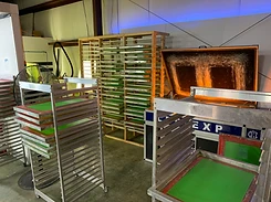 Exposure unit and drying racks in the SeaSide screen room
