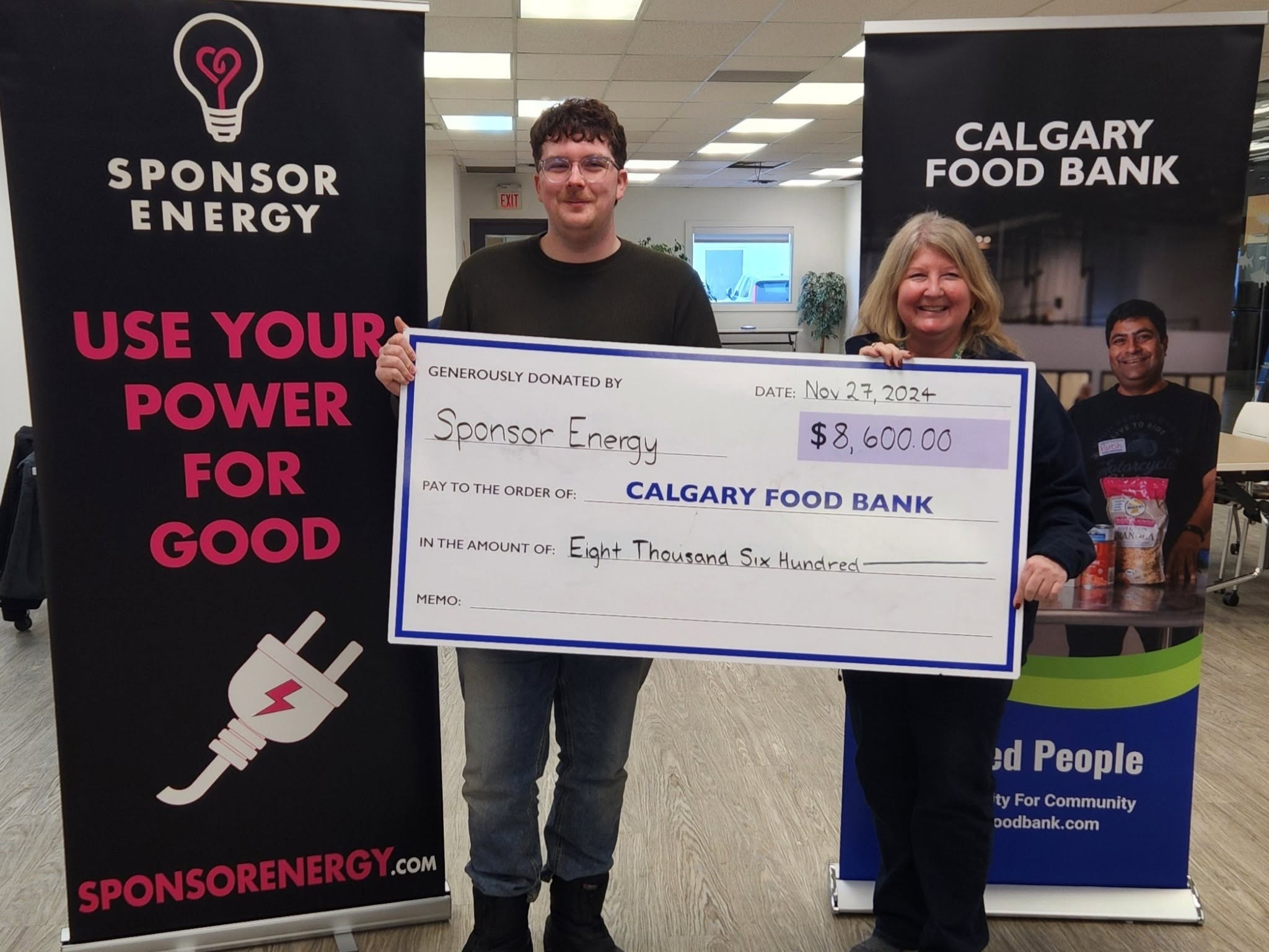 Sponsor Energy charity donation presentation