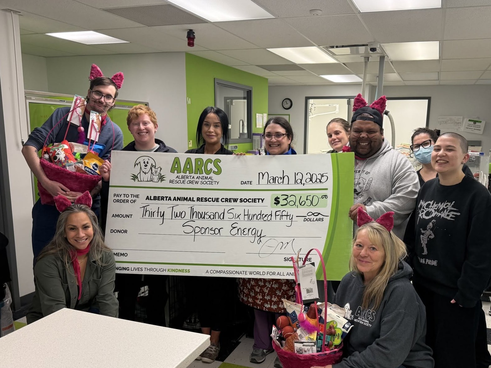 Sponsor Energy charity donation presentation