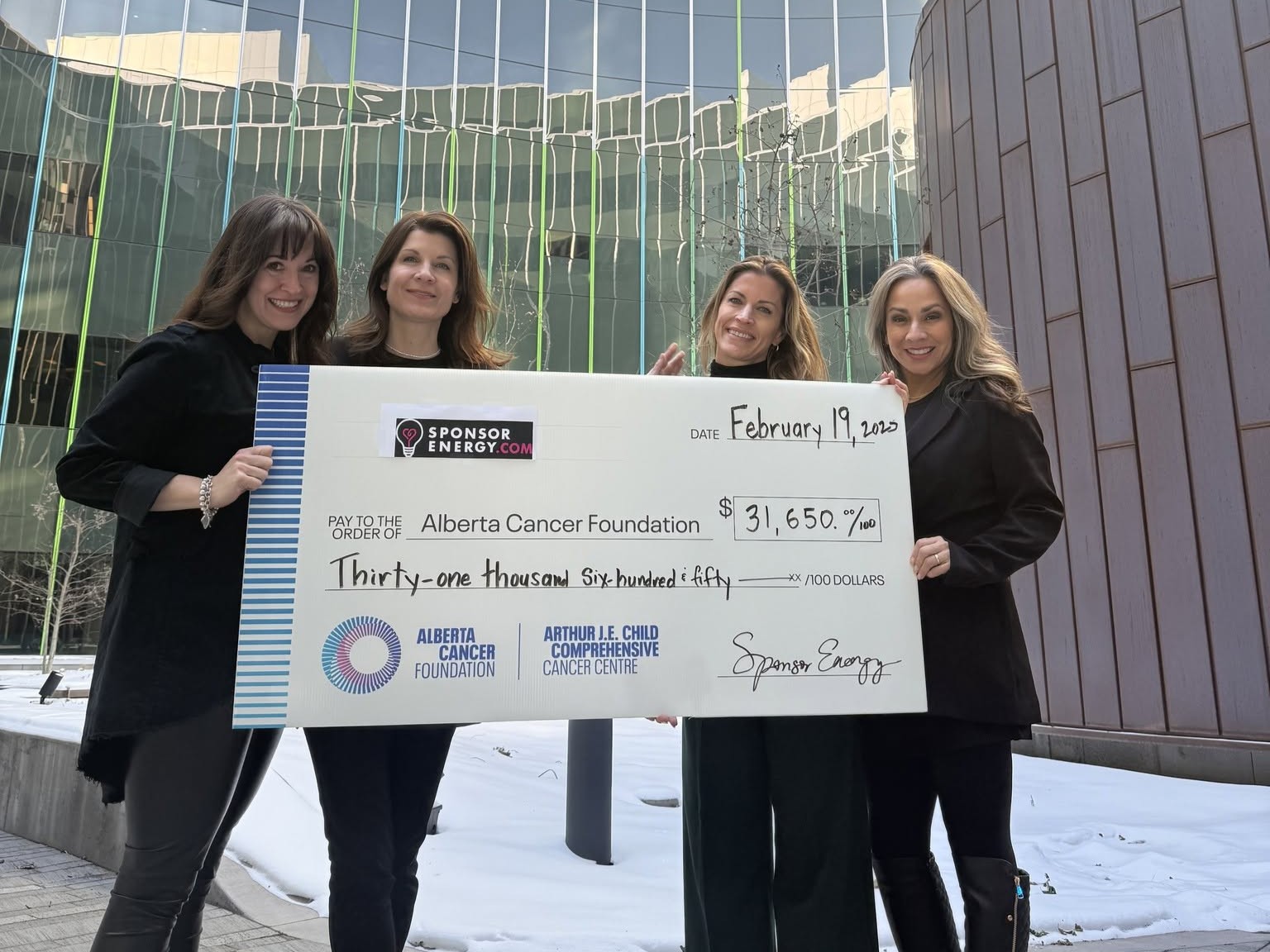 Sponsor Energy charity donation presentation