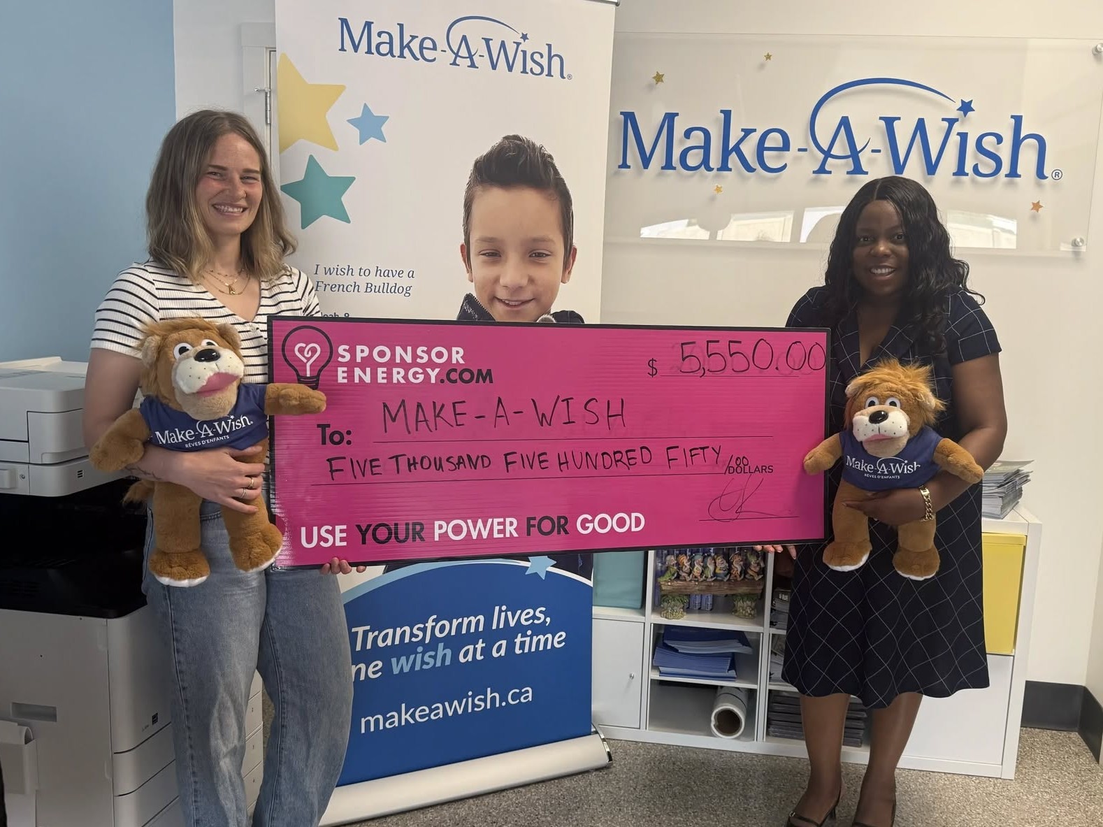 Sponsor Energy charity donation presentation
