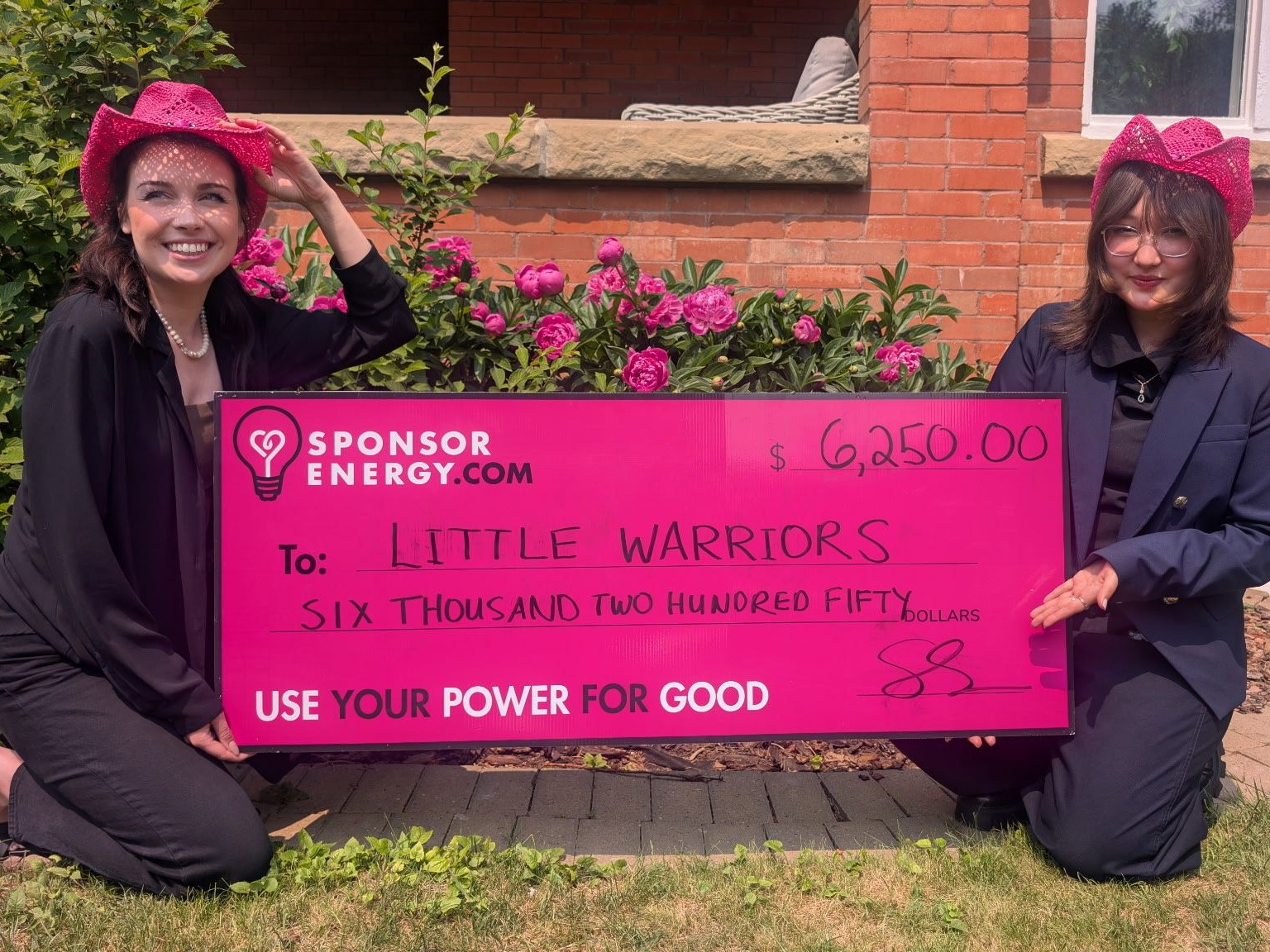 Sponsor Energy charity donation presentation