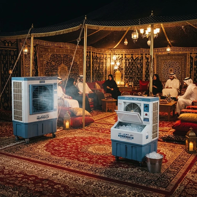 تأجير مكيفات صحراوية تعمل بالماء للخيام والمناسبات