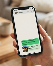 Ejemplo de mensaje de WhatsApp con el link de la guía