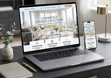 Luxurious Cleans website design by AJ's Marketing Agency