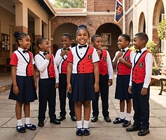 Children enjoying school life in the courtyard