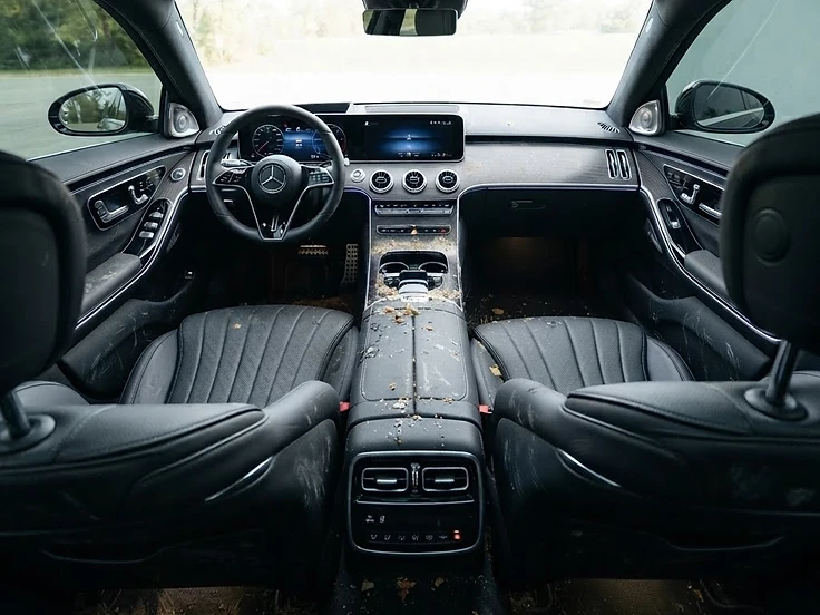 Mercedes interior leather seats — before