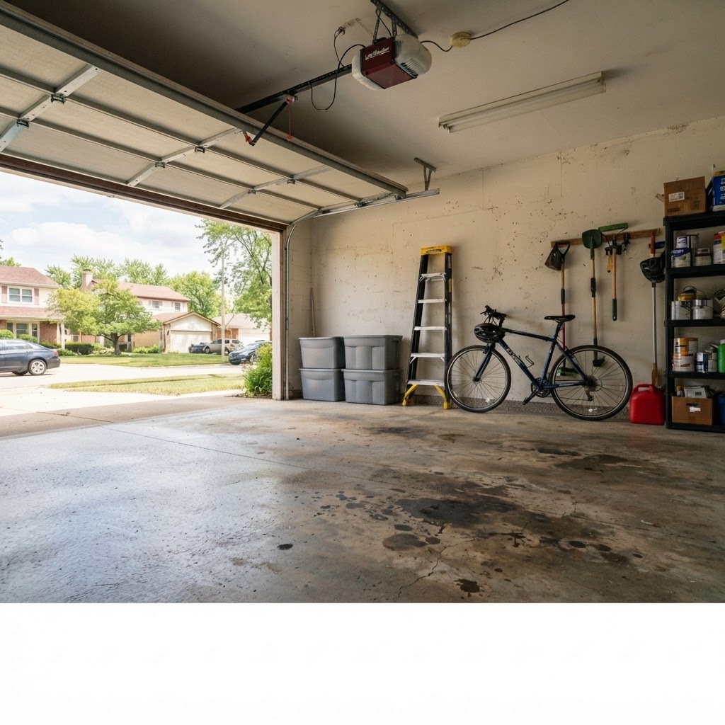 Garage Floor before coating