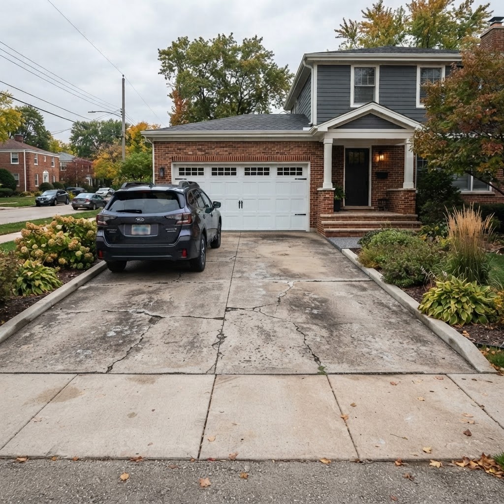 Driveway before coating