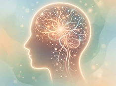 Glowing head with soft neural pathways — understanding your brain