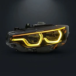 V2 Shadow Dual-Color LED Headlight (White/Yellow DRL) — BMW F80/F82 M3/M4 (2015–2020) | 6000K Projector Pair