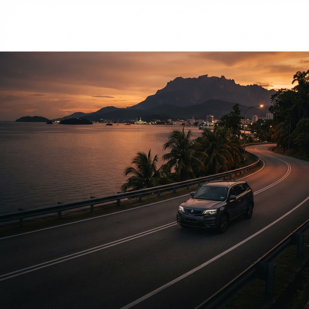 SUV in Kota Kinabalu, Sabah at dusk