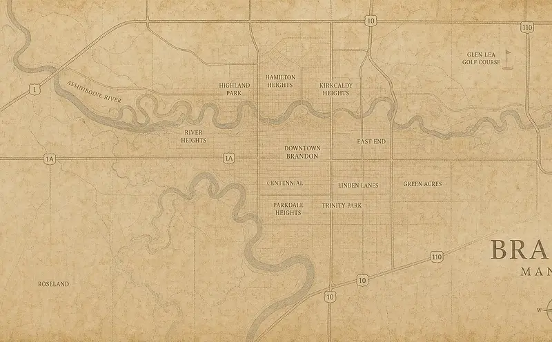 Map of Brandon, Manitoba