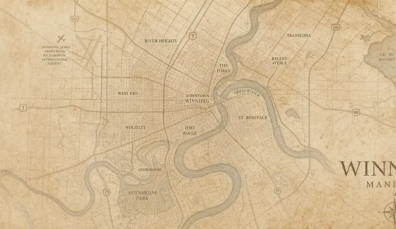 Map of Winnipeg, Manitoba