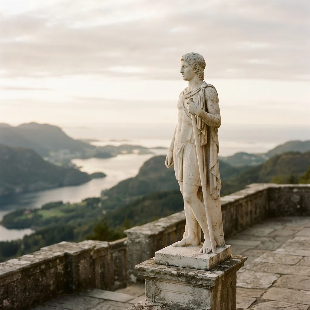 Klassisk marmorstatue som ser frem mot horisonten — et bilde på fremtidsrettet kompetanse