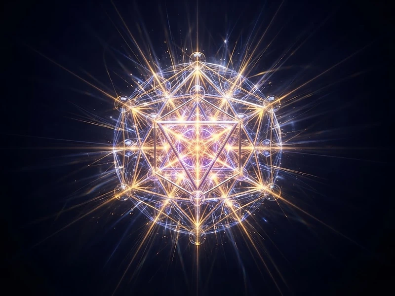 A luminous crystalline soul core radiating gold and periwinkle light in the void