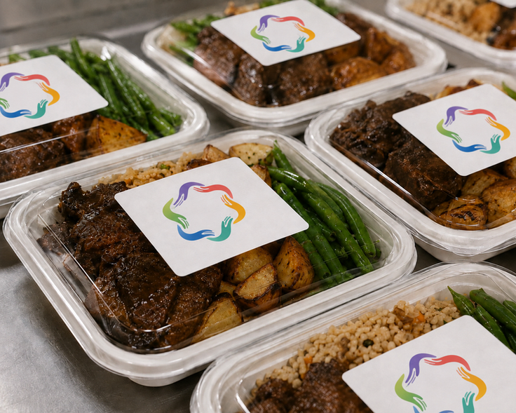 Prepared meal containers ready for delivery