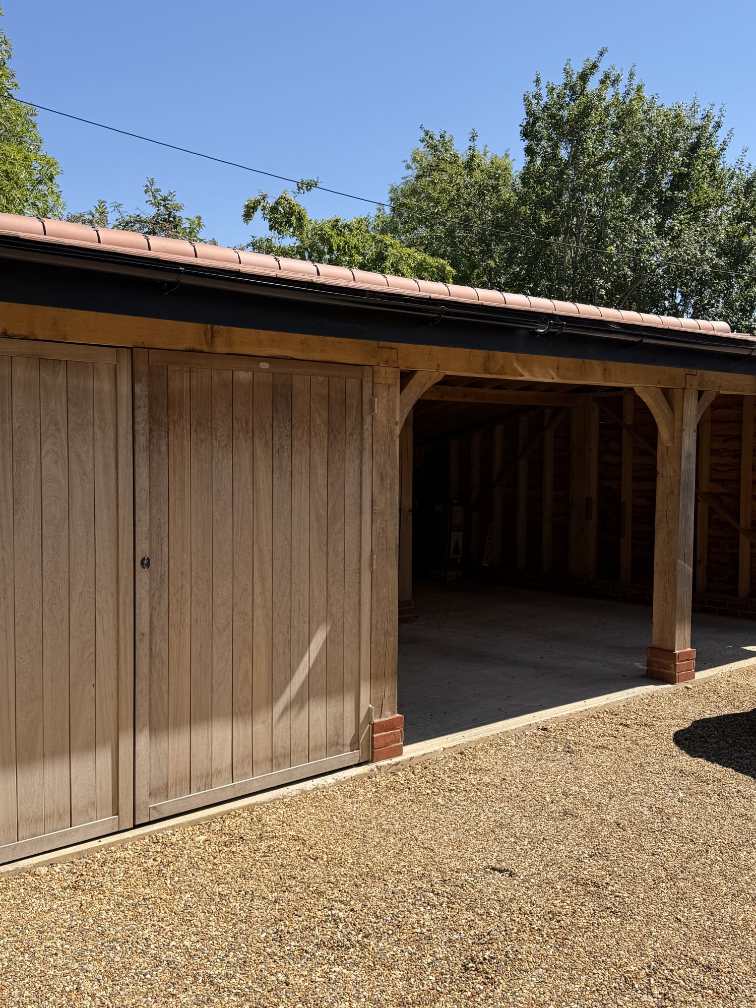 Timber garage and carport