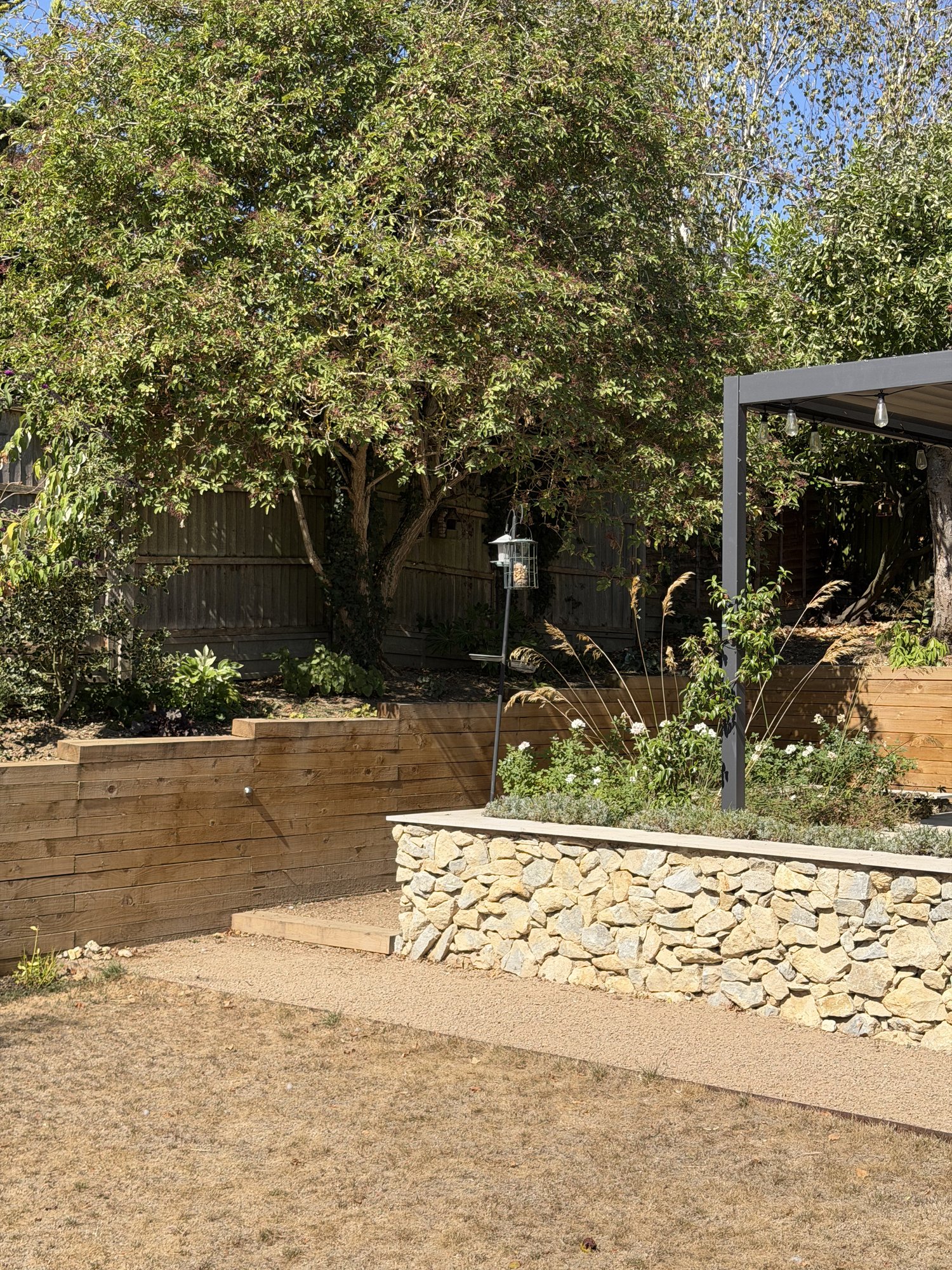 Pergola over the stone terrace