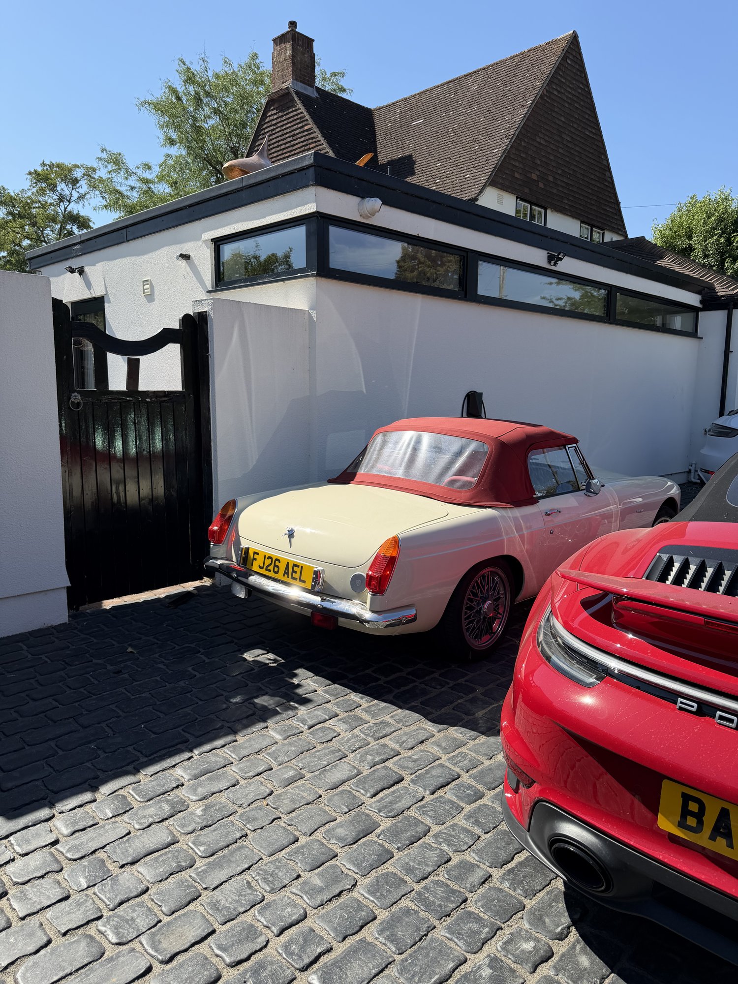 The driveway and front wall