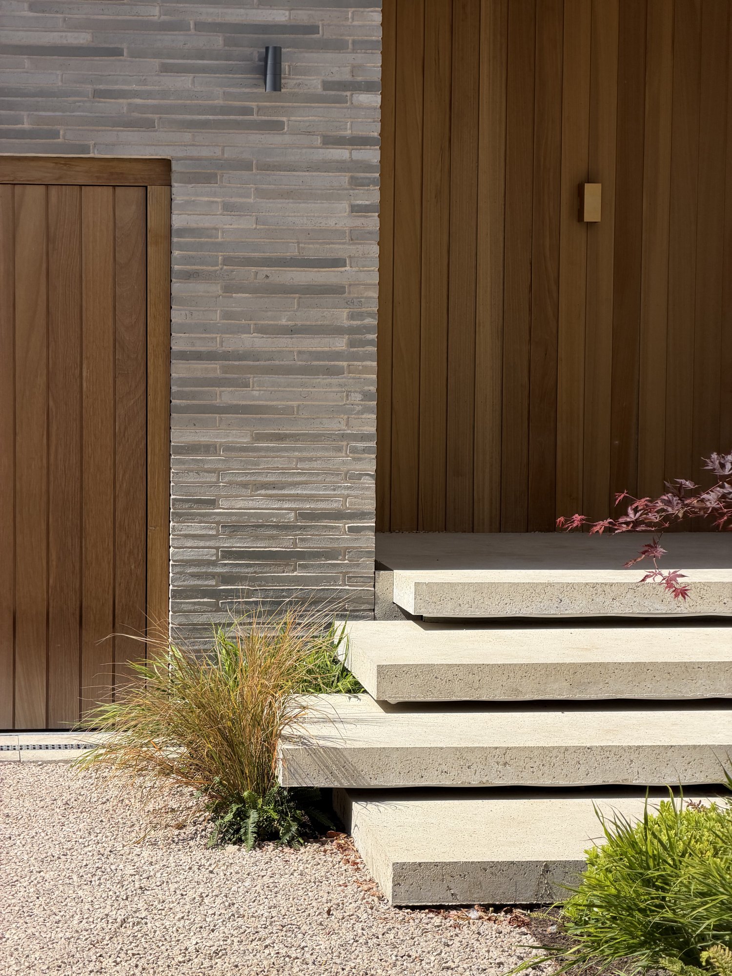 Door, steps and the maple