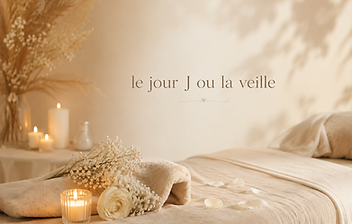 Rituel de la mariée - table de soin, bougies et pétales de roses