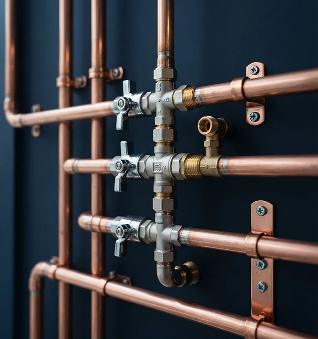 Precision copper pipework installation