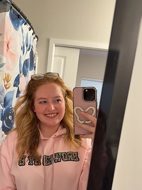 Founder wearing a Mental Health Matters piece