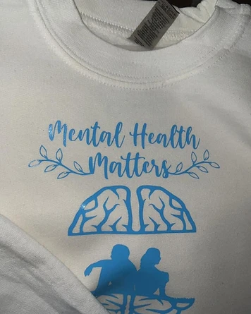 White Mental Health Matters Crewneck Sweatshirt (Youth)
