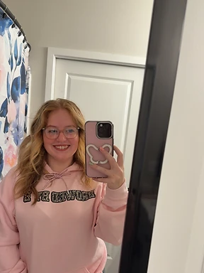 Founder wearing a Mental Health Matters piece