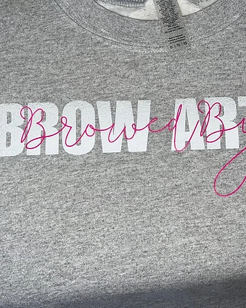 Grey Personalized Brow Artist Crewneck Sweatshirt