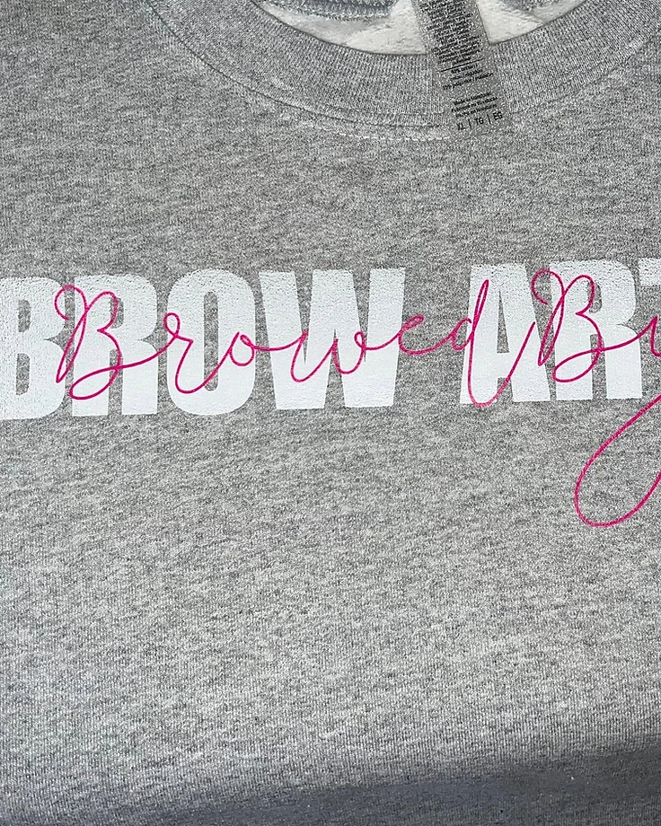 Grey Personalized Brow Artist Crewneck Sweatshirt