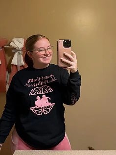 Founder wearing a Mental Health Matters piece