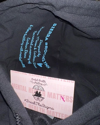Original MHM Tags — Cyan Print & Pink Care Card