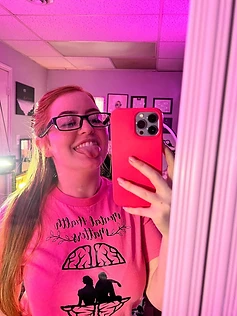 Founder wearing a Mental Health Matters piece
