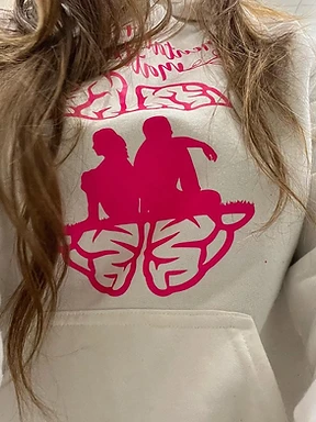 Founder wearing a Mental Health Matters piece