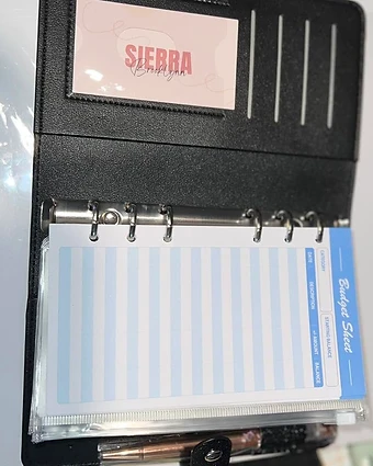 Black Glitter Budget Binder — Interior