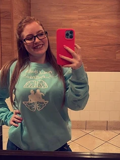 Founder wearing a Mental Health Matters piece