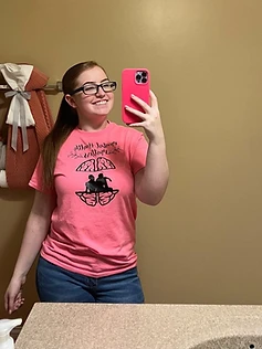 Founder wearing a Mental Health Matters piece