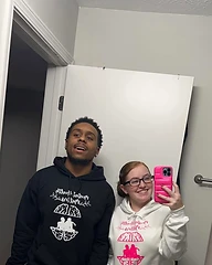 Two friends wearing Mental Health Matters tees
