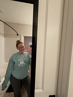Founder wearing a Mental Health Matters piece