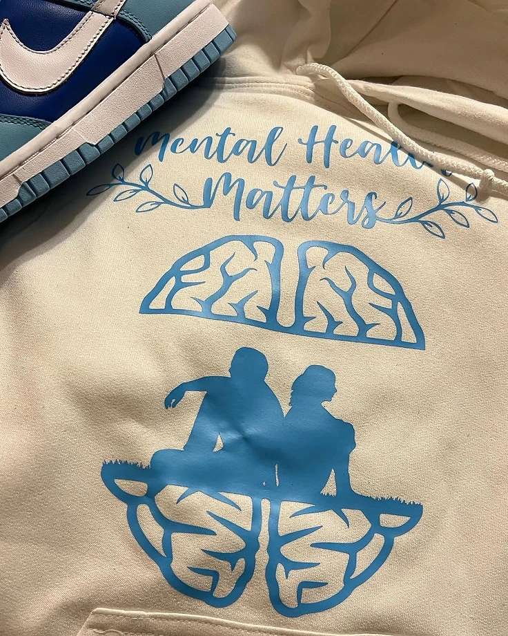 White Mental Health Matters Hoodie