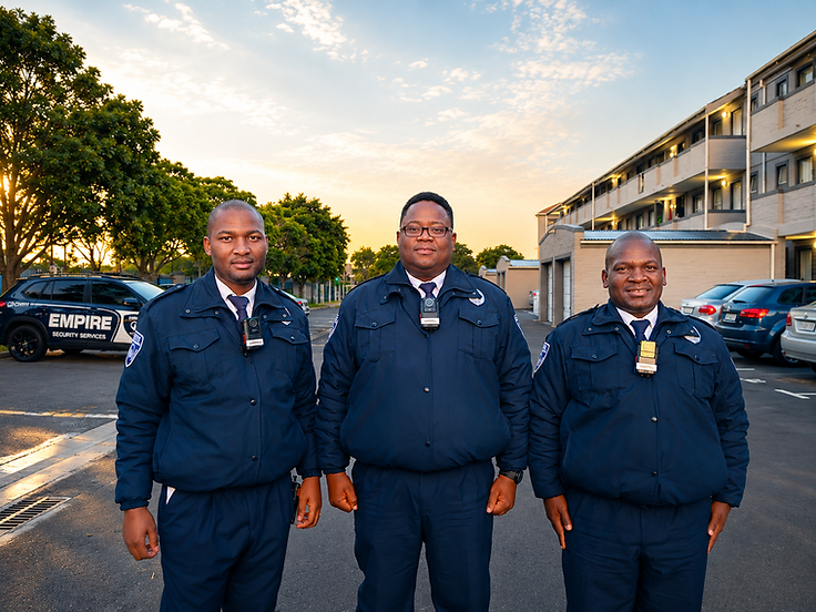 Empire guarding officers on patrol at a site in Cape Town
