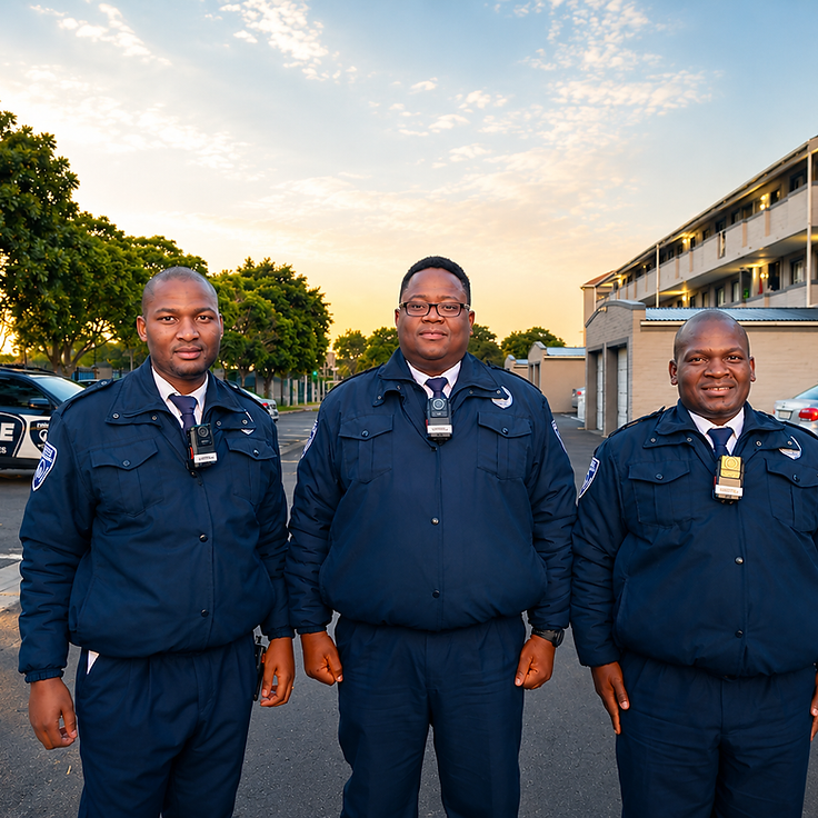 Empire guarding officers on patrol at a residential and commercial site in Cape Town