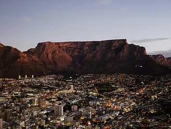 Cape Town skyline at blue hour, where Empire provides guarding and close protection services