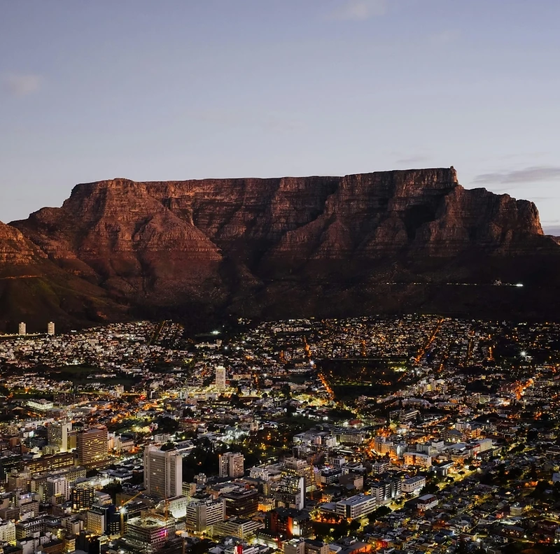 Cape Town skyline at blue hour, where Empire provides guarding and close protection services